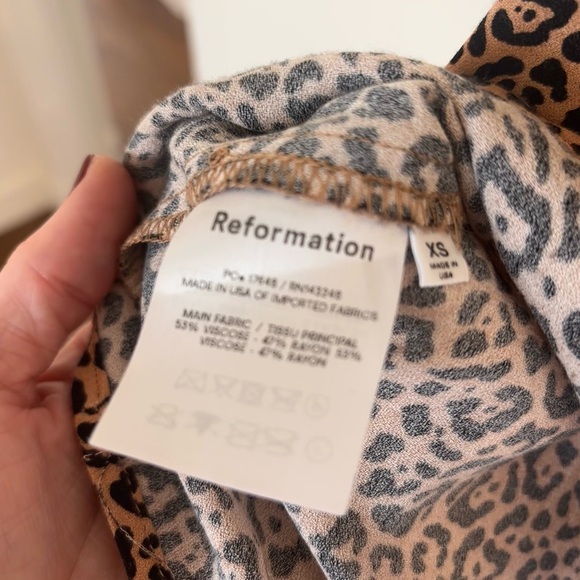 REFORMATION - Marlowe Leopard Print Mini Dress (XS) in Brown & Black - Like New! - Picture 5 of 5